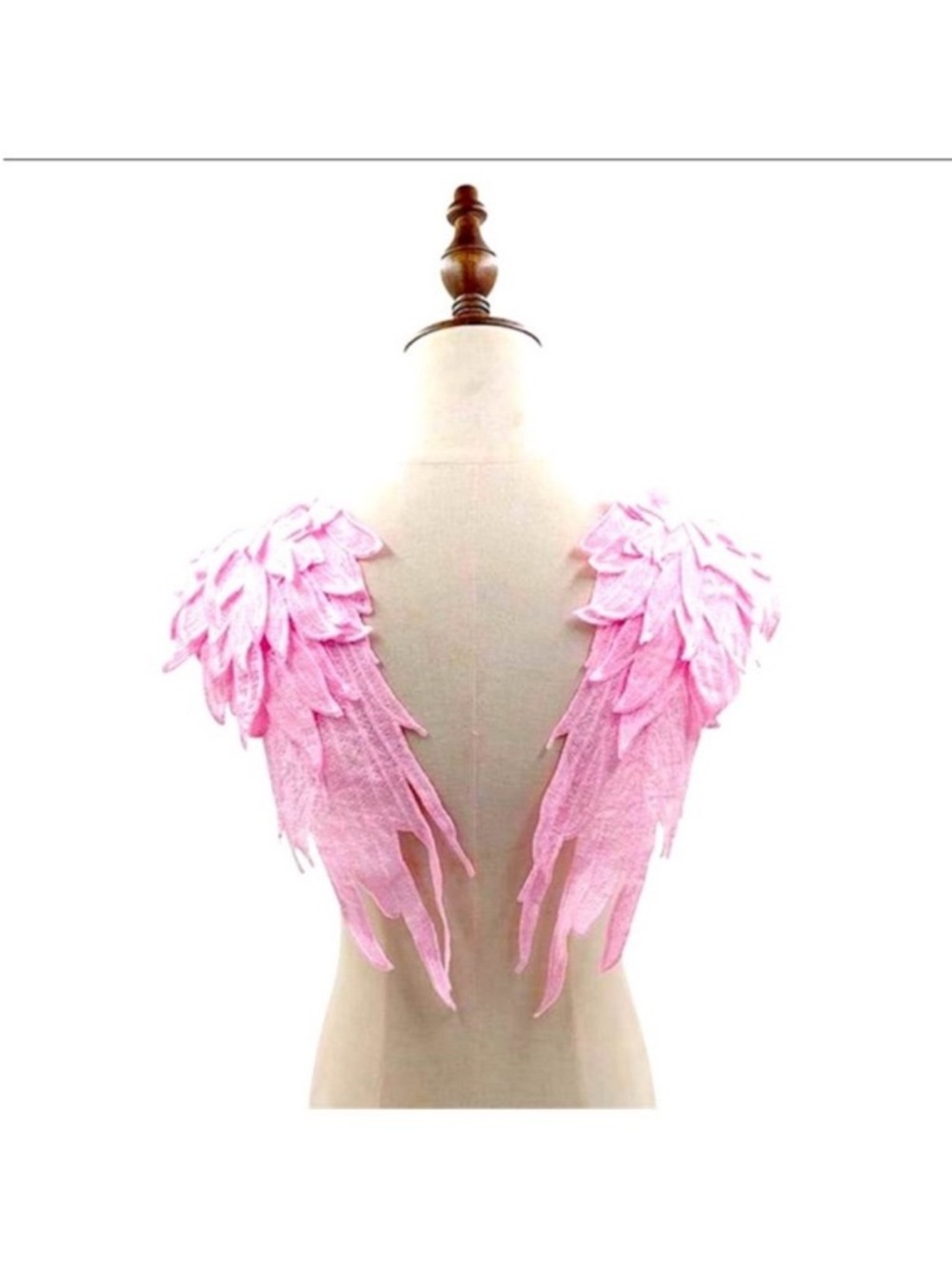 Pink Angel Wing Appliqué Shoulder Accent